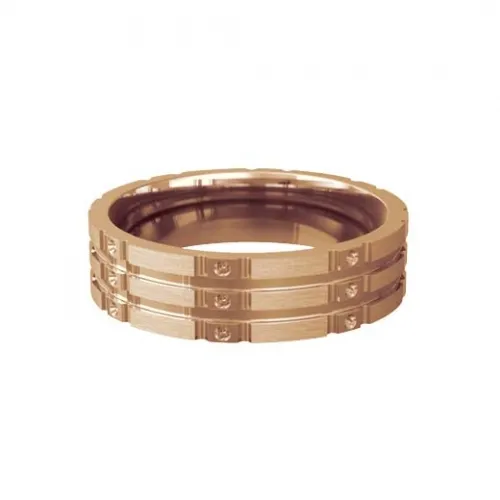 Patterned Designer Rose Gold Wedding Ring - Stelle